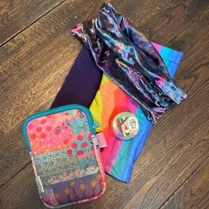 Natural Life Boho Tumbler Cover, Head Bands, and Washcloth Colorful Bundle